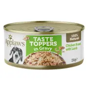 Applaws Natural Taste Toppers In Gravy Chicken Breast With Lamb For Dogs 156gm 16 Cans