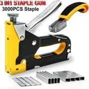 3in1 Staple Gun Heavy Duty Stapler Fastener Tool Nailer Tacker Free Staples AU