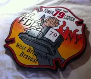 Fire Department West Brighton New York 3D routed patch sign Custom Carved
