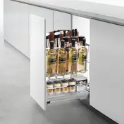 HIGOLD Pull Out Kitchen Cupboard Organiser - With Hooks and Knife Block - Fits 400mm