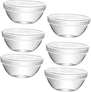 CATIEBYE 6Pcs Transparent Glass Pudding Molds Multi Function Jelly Bowls Food Containers for Home Restaurants Bakeries Easy to Clean