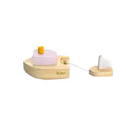 Kiko & gg Ofune Wind-Up Sail Boat/Ship Kids/Children Fun Wooden Toy Lavender 3+