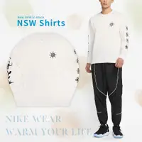 在飛比找PChome24h購物優惠-Nike 長袖上衣 NSW Shirts 男款 米白 長T 