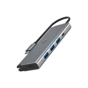 [CY3318HUBC3] Unite TravelMate USB-C Hub Black, 100W USB-C PD Pass-through Port, 3x US