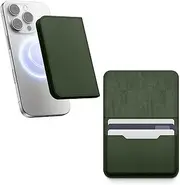 elago Magnetic Vegan Leather Wallet Card Holder 4-Cards Compatible with MagSafe for iPhone 16/15/14/13/12 Series - Secure Phone Wallet, Scratch and Damage Protection (Dark Green)
