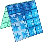 STEAM STUDIO Premium Magnetic Tiles, Unique Star Facet Design, Rivets & Large Strong Magnets, Building Blocks Toys for Boys Girls, Building & Construction Toys (Rainbow Colour, Base Plate 2 PCS)
