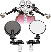 Banpo 2Pcs Motorcycle Bar End Mirrors 3" Round Folding Universal Side Rear View Mirrors for Honda, Scooter, Suzuki, Yamaha, Kawasaki, Victory, Harley Davidson and More with 7/8" Handle Bars