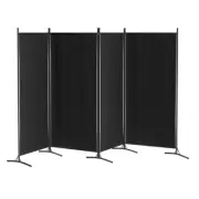 Artiss 4 Panel Room Divider Folding Partition Screen 345x180cm Fabric Black