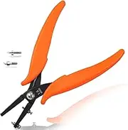 LEONTOOL Metal Hole Punch Pliers 6" Small Round Hole Punch Pliers Two Replacement Pins for Jewelry Making to Create 1.5mm Clean Holes Jewelry Tool with PVC Handles for Handcraft Work DIY Hand Tool