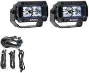 2x Kings 3.3" Work light + Rear Lighting Wiring Harness Kit
