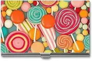 [LQPMNK] Metal Card Case, Lollipops Pattern Print Professional Card Case Premium Card Case Lightweight Card Holder Pocket Card Case, Style