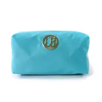 在飛比找momo購物網優惠-【Le-junev】金色圓牌彩虹化妝手拿包 - 水藍色(L1
