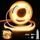 UL-Listed COB LED Strip Lights Outdoor 16.4ft 3000K Tape Lights 528LedS/m DC2...