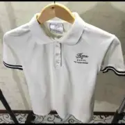 $159,NIB,Vintage Flora by GUCCI Three Button Polo Shirt Striped Sleeves, Women L