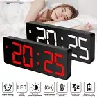 Bedside Digital Clock LED Display Desk Table Time Temperature Alarm Modern