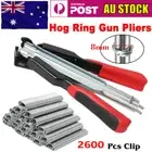 Hog Ring Gun Pliers C-Clip Auto Feed Fence Fencing +2600pcs Nailer Wire Ringer