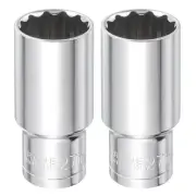 2pcs 12 Points Socket 1/2" Drive 27mm Metric Deep Impact Socket