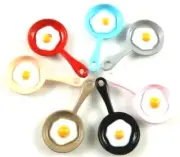 Doll House Accessories 1:12th Miniature 2 Mini Frying Pan's with Egg's