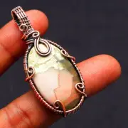 Mookaite Jasper Gemstone Copper Wire Wrapped Gift For Sis Pendant Jewerly BP 284