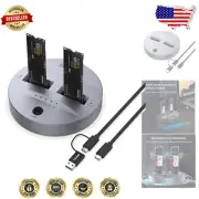 Compact M.2 Dual-Bay Docking Station - Easy Offline Clone & Fast Data Transfer