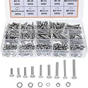 iplusmile 375pcs Metric Screw Assortment Kit Heavy Duty Bolts Washers Nuts for DIY Professional Use Stainless Steel Versatile Reliable for Various Projects