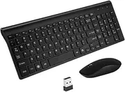 OSALADI Wireless Keyboard and Mouse Set 2.4ghz Connection Quiet Keyboard Mouse for Home Office Black Tangle