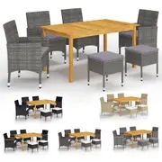 Garden Dining Set 7 Piece Outdoor Patio Dinner Set Seat Multi Colours vidaXL