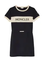 Moncler Kids Logo-embroidered Cotton Dress - Navy - 12A (12 Years) 12A (12 years)
