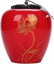 Tea caddy tin Tea Caddy Large Tea Warehouse Tea Canister Ceramic Large Sealed Canister Vintage High Grade Porcelain Decorations Tea Canister (D)(Color:C)