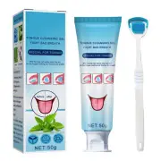 1 Set Of Tongue Coating Cleaning Gel With Brush Oral Care Removing Bad Breath
