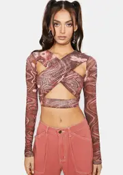 Rouge Good Aura Mesh Crop Top