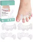 2 Pairs Toe Spacers Gel Silicone Toe Separators for Women Men to Correct Bunion