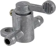Motorcycle Fuel Tank Tap On/Off Petcock Switch Inline 5/16'' Aluminum Silver Quad Bike ATV