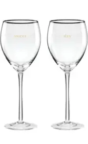 Kate Spade New York Cheers to Us Sweet & Dry Wine Glasses Set of 2