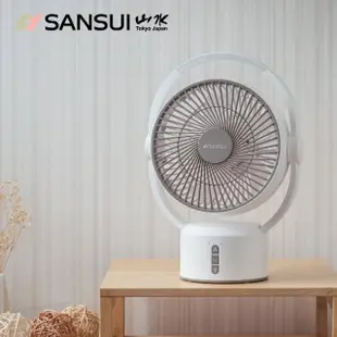 【SANSUI 山水】9吋美型移動智慧驅蚊循環充電式風扇 SDF-0915(靜音 省電 循環扇 電風扇 露營)