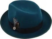 [LIFKOME] Versatile Wool Felt Fedora Hat Men's Women's Jazz Style Hat for Occasions Green