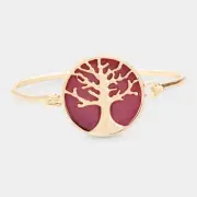 Tree of life burgundy bracelet