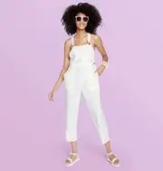Stoney Clover Lane x Target NWT White Linen Blend Cropped Overalls Size 2XL