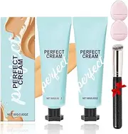 2pcs Hydrating Full Coverage Concealer, Long-Lasting Cc Cream Foundation - Waterproof Transfer-Resistant Skin Tint