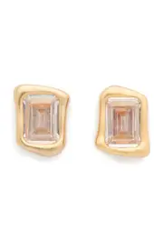 Kate Spade New York molten glass stud earrings in Clear/Gold at Nordstrom One Size