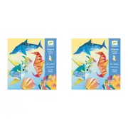 2x Djeco Sea Creatures Origami Kids/Children Art/Craft Folding Activity Kit 7y+