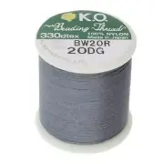 K.O. Beading Thread Dark Gray Japanese Bead Thread 43342 55yds Nylon Waxed KO