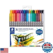 Staedtler Double Ended Markers, Assorted Bullet Tips, Assorted Colors, 36/Pac