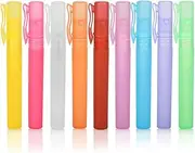 Furnido 10ml 1/3oz Mini Portable pen Perfume Bottle Spray Bottle sample small empty containers fragrances atomizer refillable bottles colored Plastic Pen Shape Travel set-pack of 10 Random Color