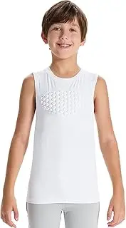 [DEVOROPA] Youth Baseball Chest Protector Softball Padded Compression Shirt Football Lacrosse Heart Guard Sternum Undershirt