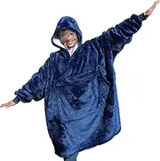 [Esh-Ash-Khi] Premium Quality Sherpa Fleece Wearable Blanket Hoodie, Soft Throw Blanket, Oversized, 1 Size, Unisex