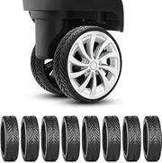 [LALOCAPEYO] 8Pcs Luggage Wheel Protector, Suitcase Wheel Covers for Compartment Protection (Black)