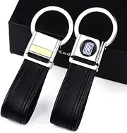 Cadtealir Stainless steel lanyard keychain and leather strap clips compatible with infiniti key fob, For Rolls Royce