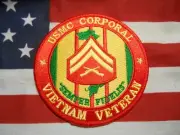 USMC CORPORAL RANK VIETNAM VETERAN POCKET PATCH 4"