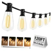LED Outdoor String Lights with Dimmer, Waterproof Patio Lights with ST38 120FT